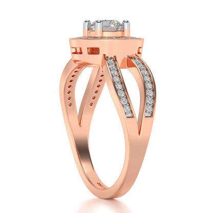 Immortal empress Solitaire Silver Ring - Rose Gold - Image 3