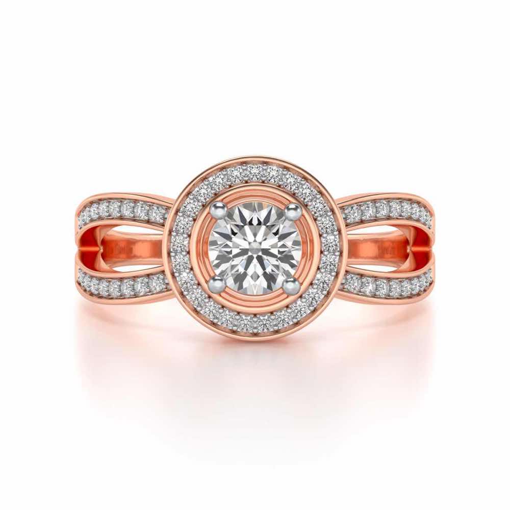Immortal empress Solitaire Silver Ring - Rose Gold - Image 4