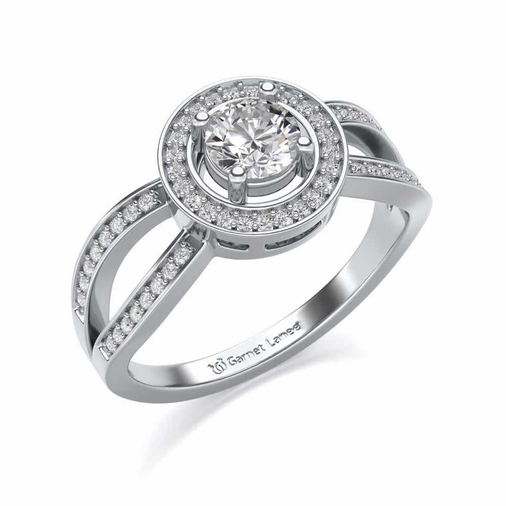 Immortal empress Solitaire Silver Ring - White Gold - Image 1