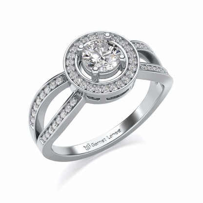 Immortal empress Solitaire Silver Ring - White Gold - Image 1