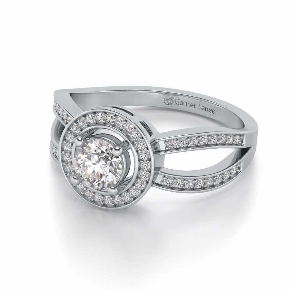 Immortal empress Solitaire Silver Ring - White Gold - Image 2