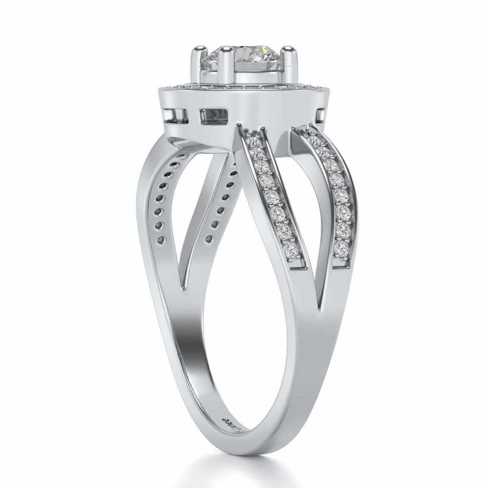Immortal empress Solitaire Silver Ring - White Gold - Image 3