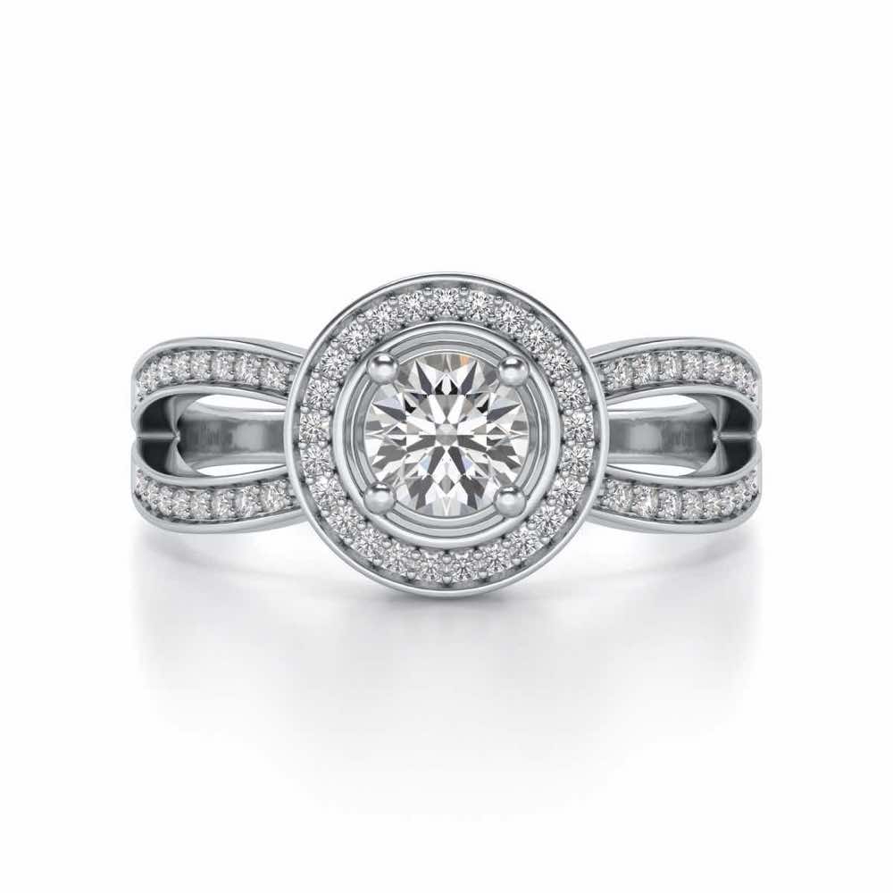 Immortal empress Solitaire Silver Ring - White Gold - Image 4