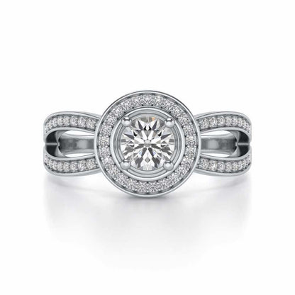 Immortal empress Solitaire Silver Ring - White Gold - Image 4