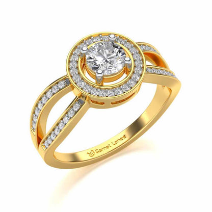 Immortal empress Solitaire Silver Ring - Yellow Gold - Image 1