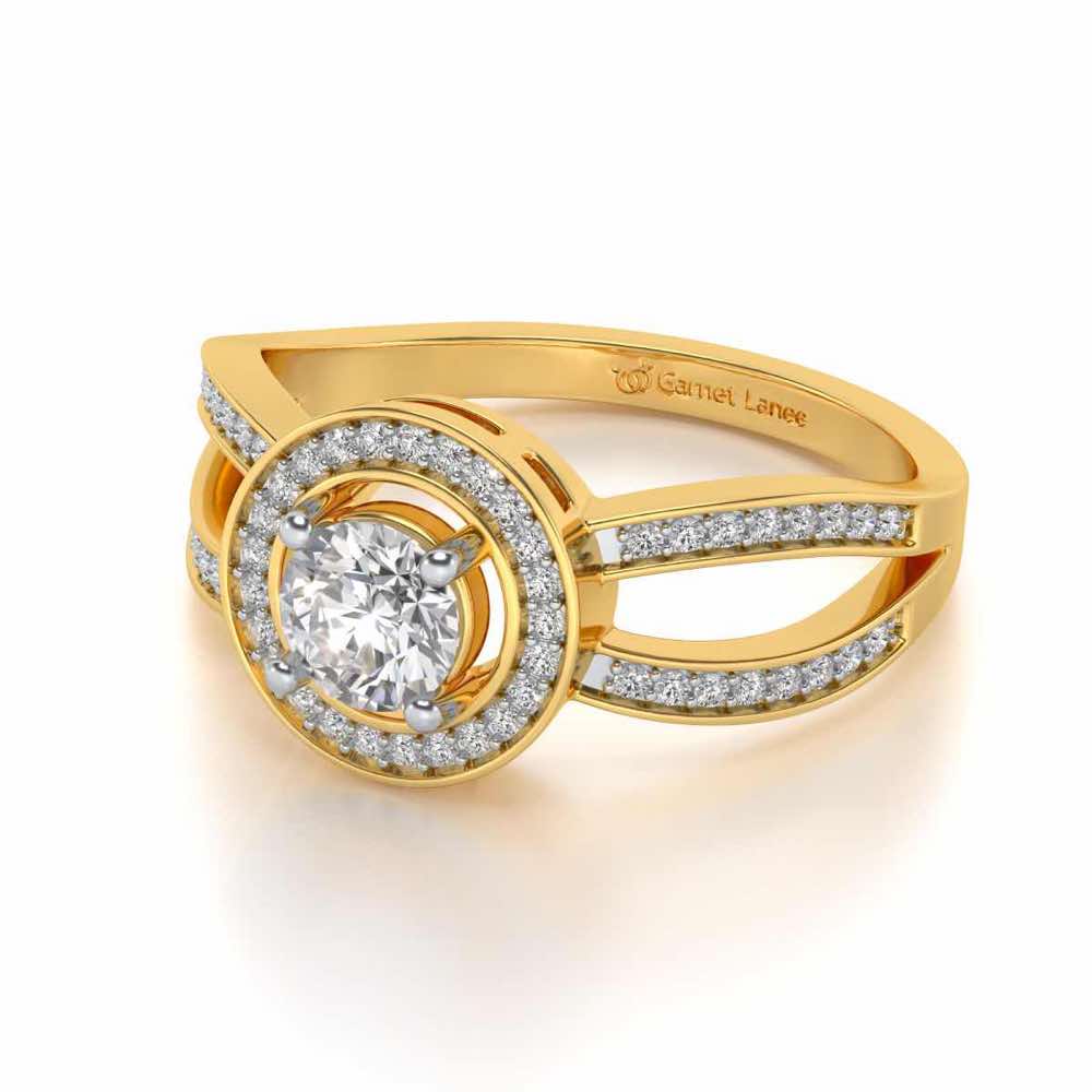 Immortal empress Solitaire Silver Ring - Yellow Gold - Image 2