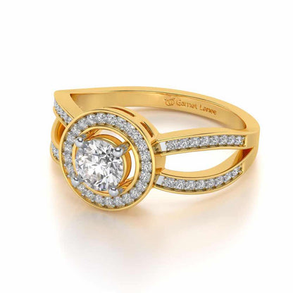 Immortal empress Solitaire Silver Ring - Yellow Gold - Image 2
