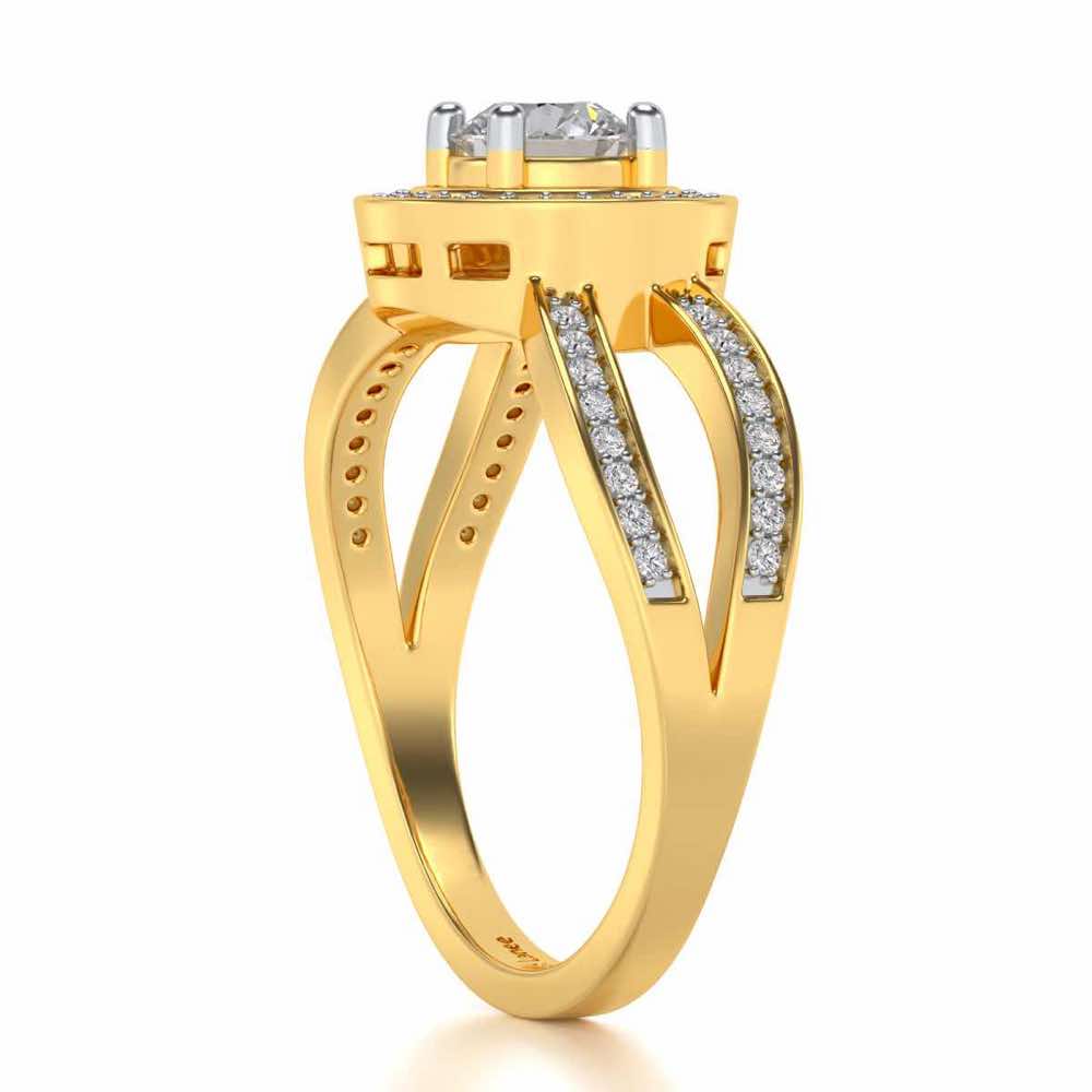 Immortal empress Solitaire Silver Ring - Yellow Gold - Image 3