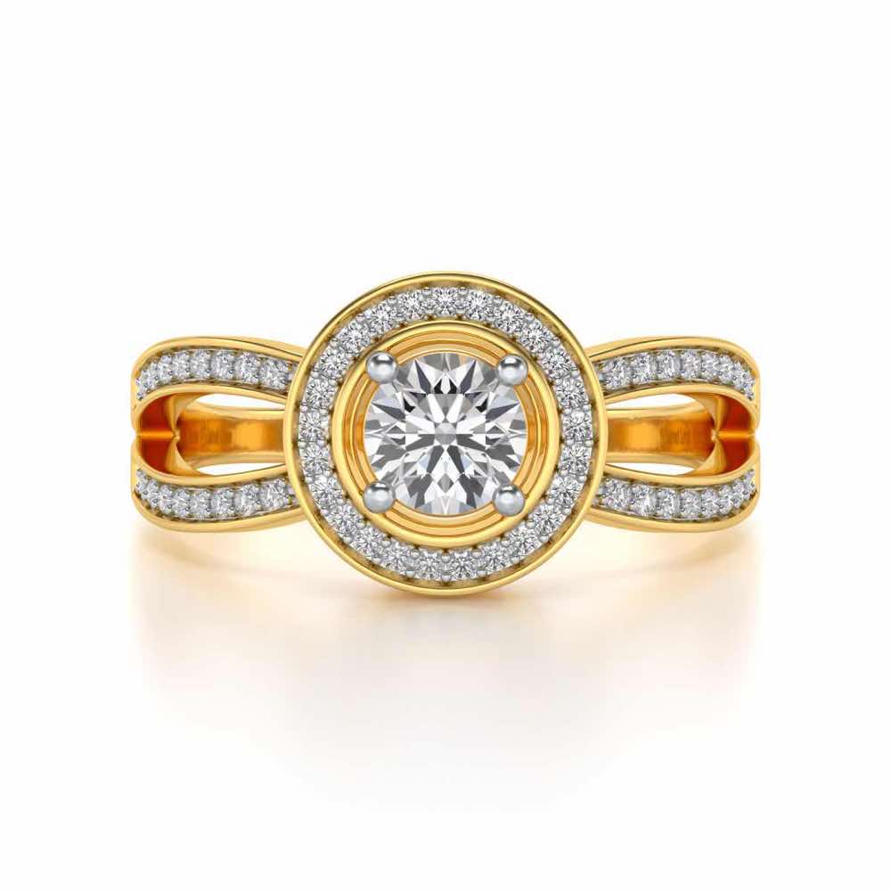 Immortal empress Solitaire Silver Ring - Yellow Gold - Image 4