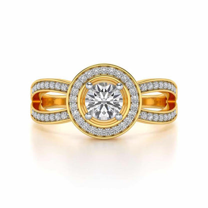 Immortal empress Solitaire Silver Ring - Yellow Gold - Image 4
