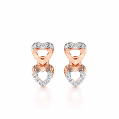Imperial Hearts Silver Earrings - Rose Gold - Image 1