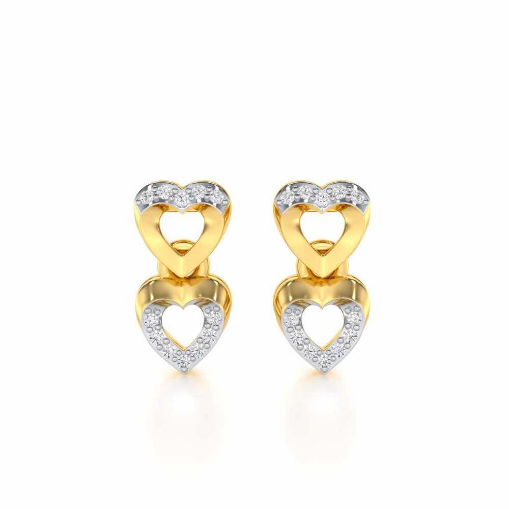 Imperial Hearts Silver Earrings - Yellow Gold - Image 1