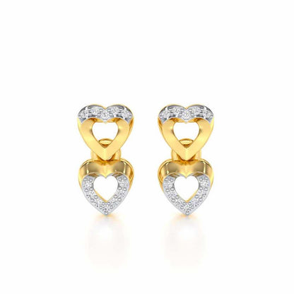 Imperial Hearts Silver Earrings - Yellow Gold - Image 1