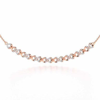 Imperial Hearts Silver Necklace - Rose Gold - Image 1