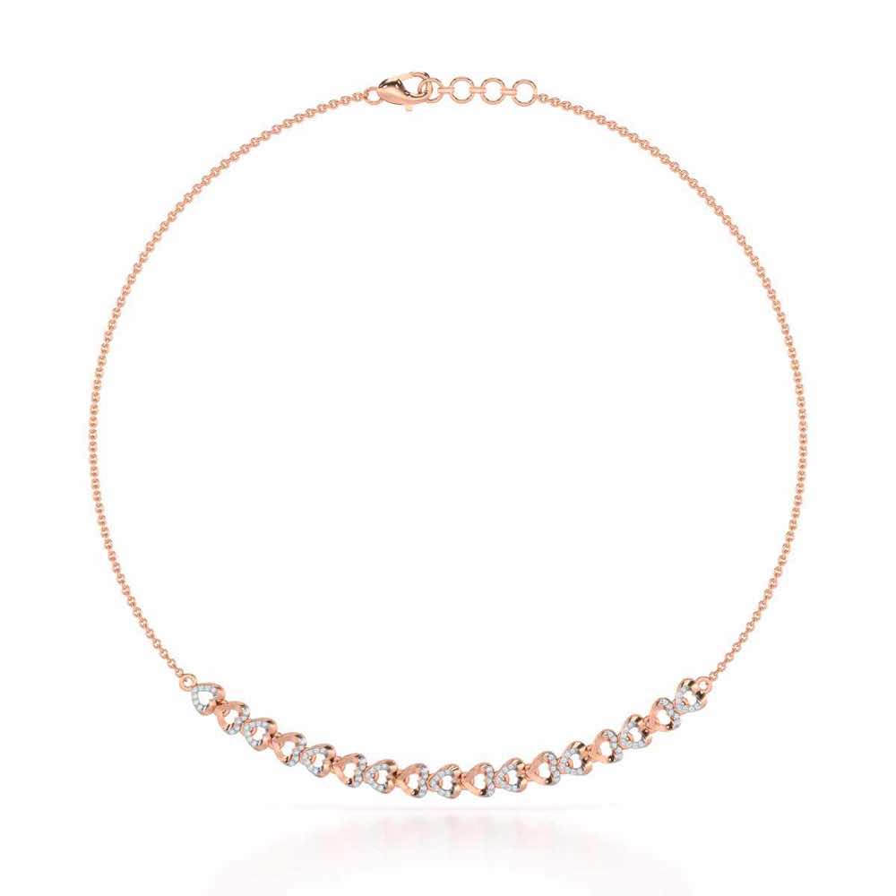 Imperial Hearts Silver Necklace - Rose Gold - Image 2