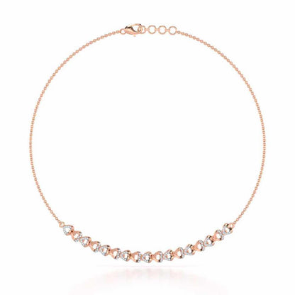 Imperial Hearts Silver Necklace - Rose Gold - Image 2