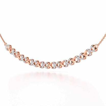 Imperial Hearts Silver Necklace - Rose Gold - Image 3