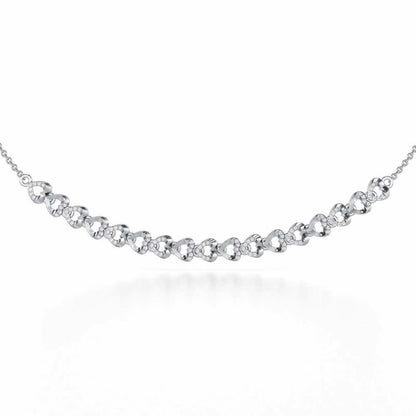 Imperial Hearts Silver Necklace - White Gold - Image 1