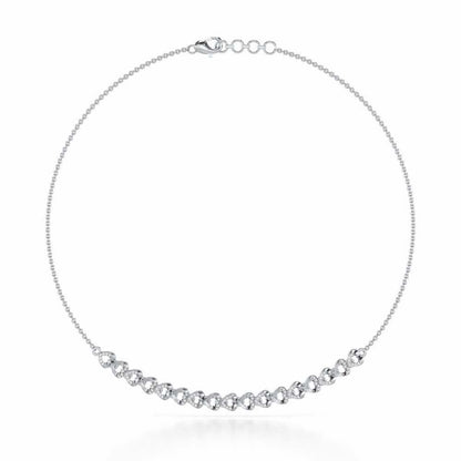 Imperial Hearts Silver Necklace - White Gold - Image 2