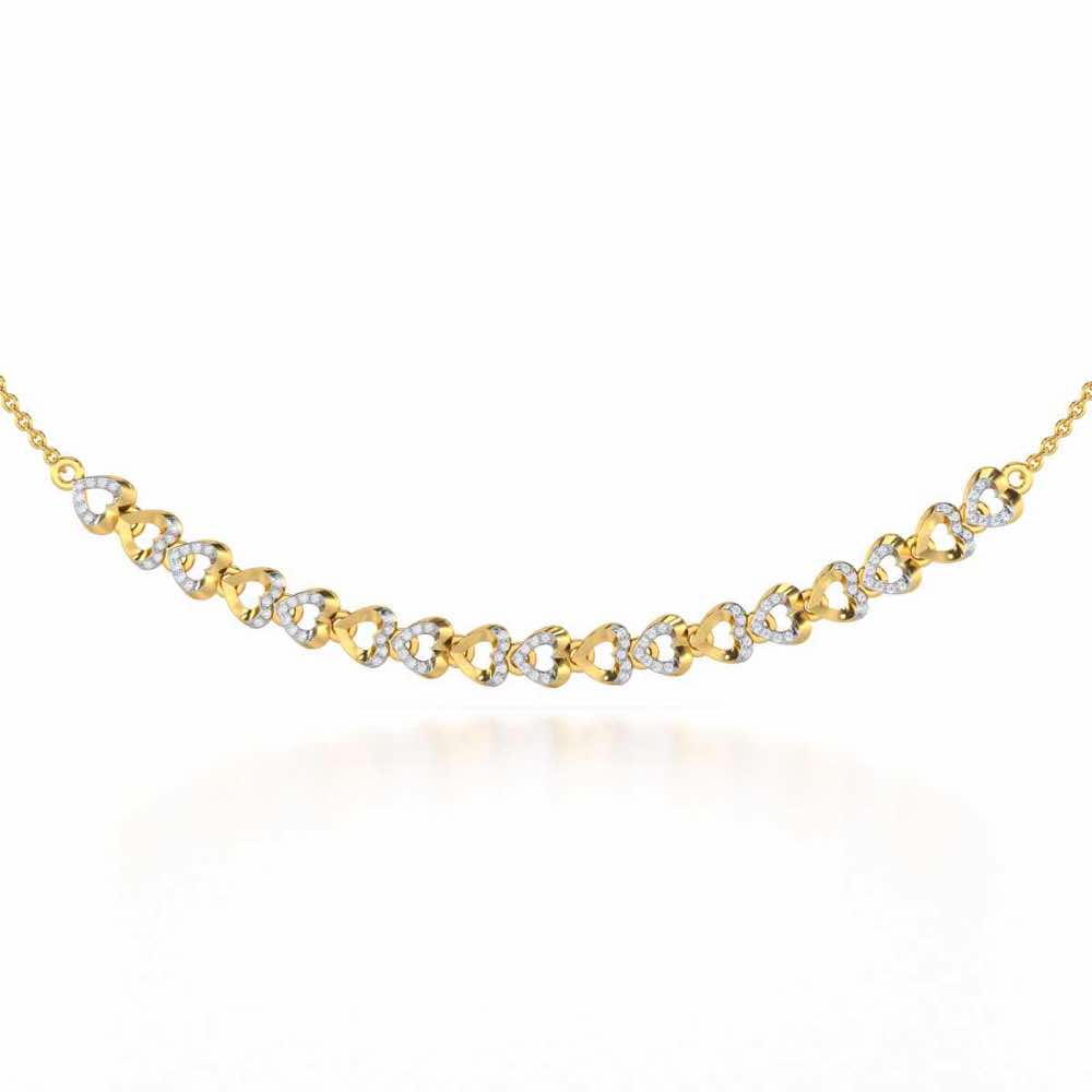 Imperial Hearts Silver Necklace - Yellow Gold - Image 1