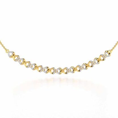 Imperial Hearts Silver Necklace - Yellow Gold - Image 1