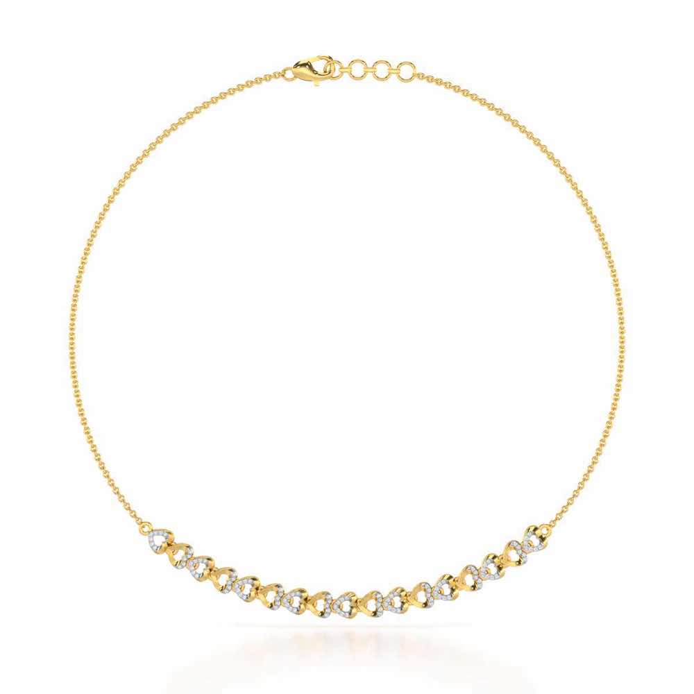 Imperial Hearts Silver Necklace - Yellow Gold - Image 2