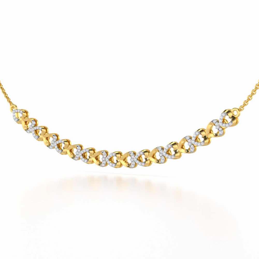 Imperial Hearts Silver Necklace - Yellow Gold - Image 3
