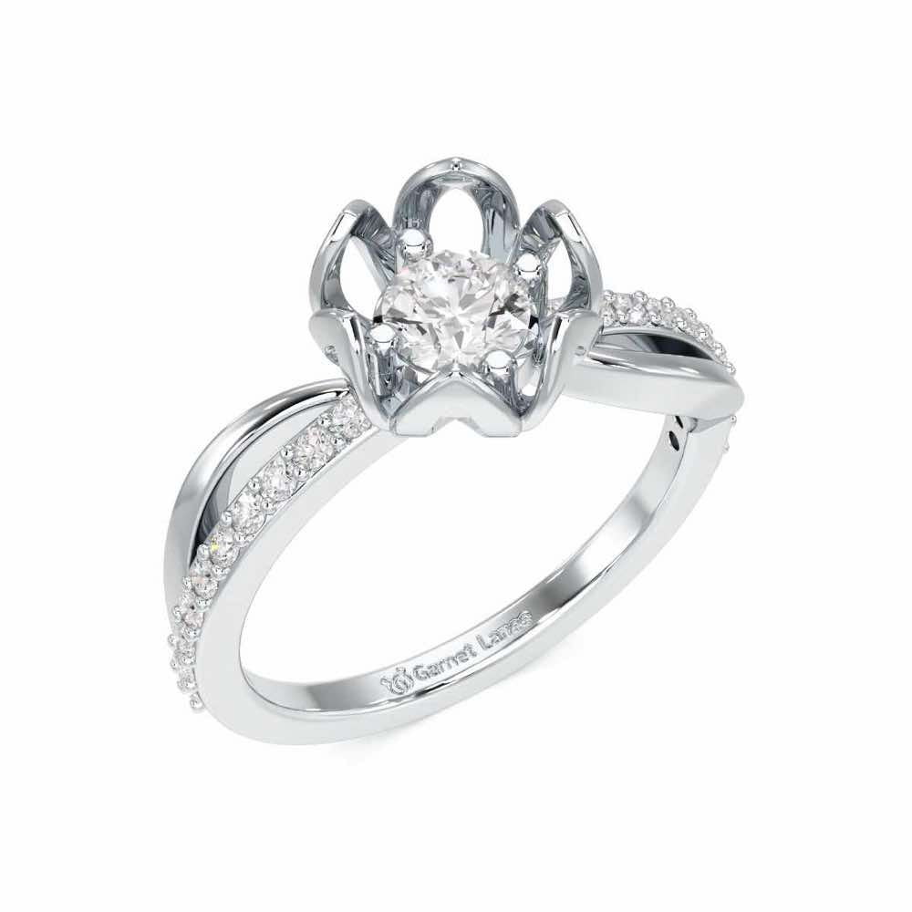 Imperial Sparkle Solitaire Ring - White Gold - Image 1