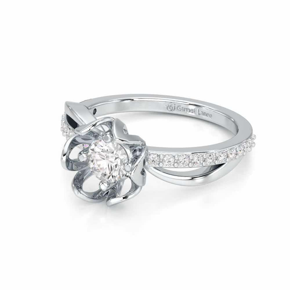 Imperial Sparkle Solitaire Ring - White Gold - Image 2