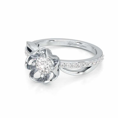 Imperial Sparkle Solitaire Ring - White Gold - Image 2