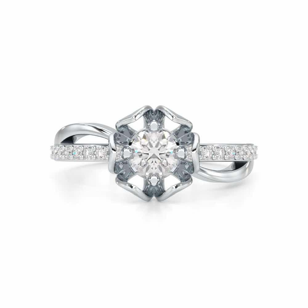 Imperial Sparkle Solitaire Ring - White Gold - Image 4