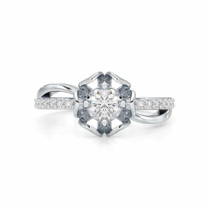 Imperial Sparkle Solitaire Ring - White Gold - Image 4