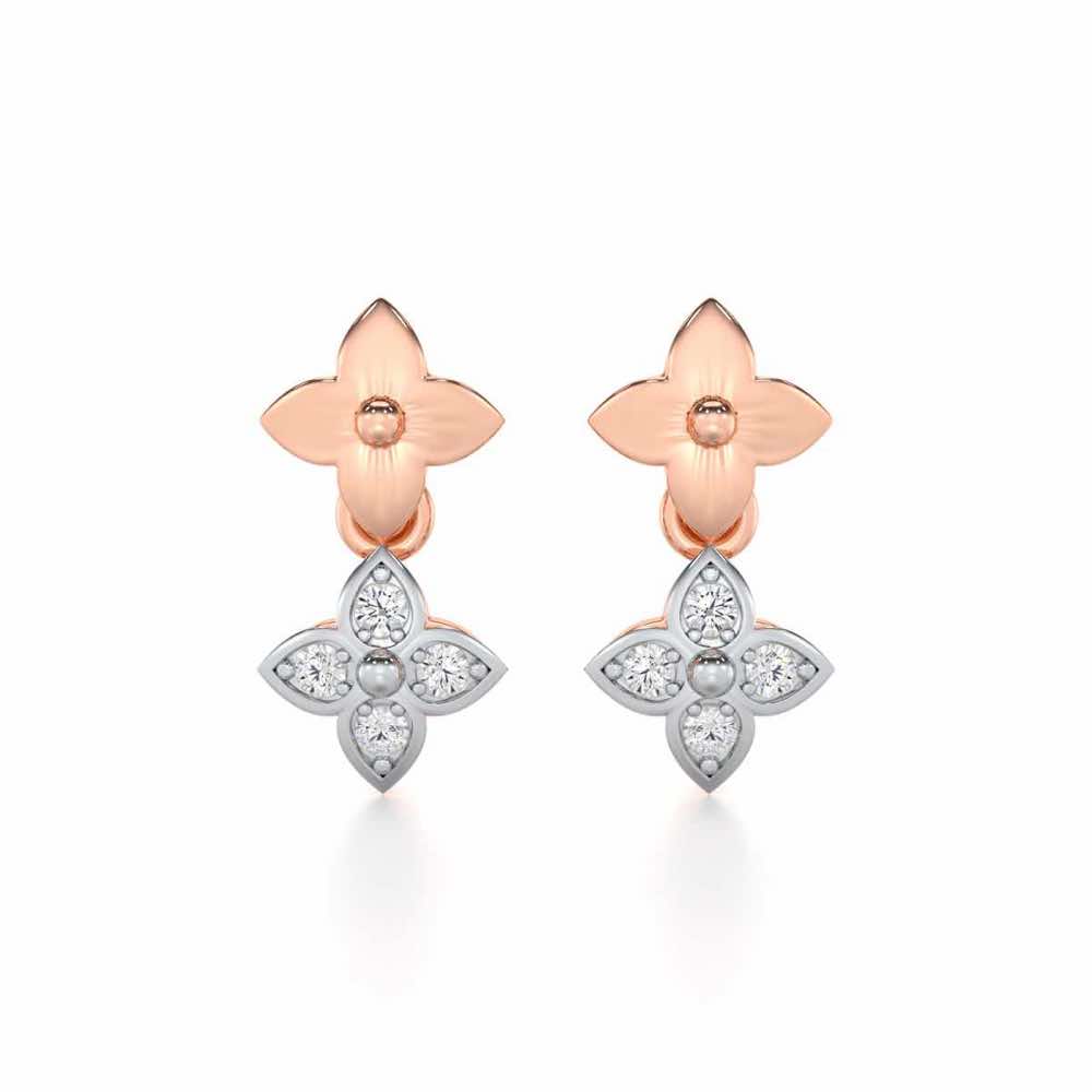 Imperial Whisper Silver Earrings - Rose Gold - Image 1