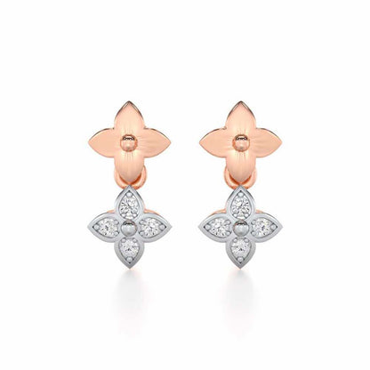 Imperial Whisper Silver Earrings - Rose Gold - Image 1