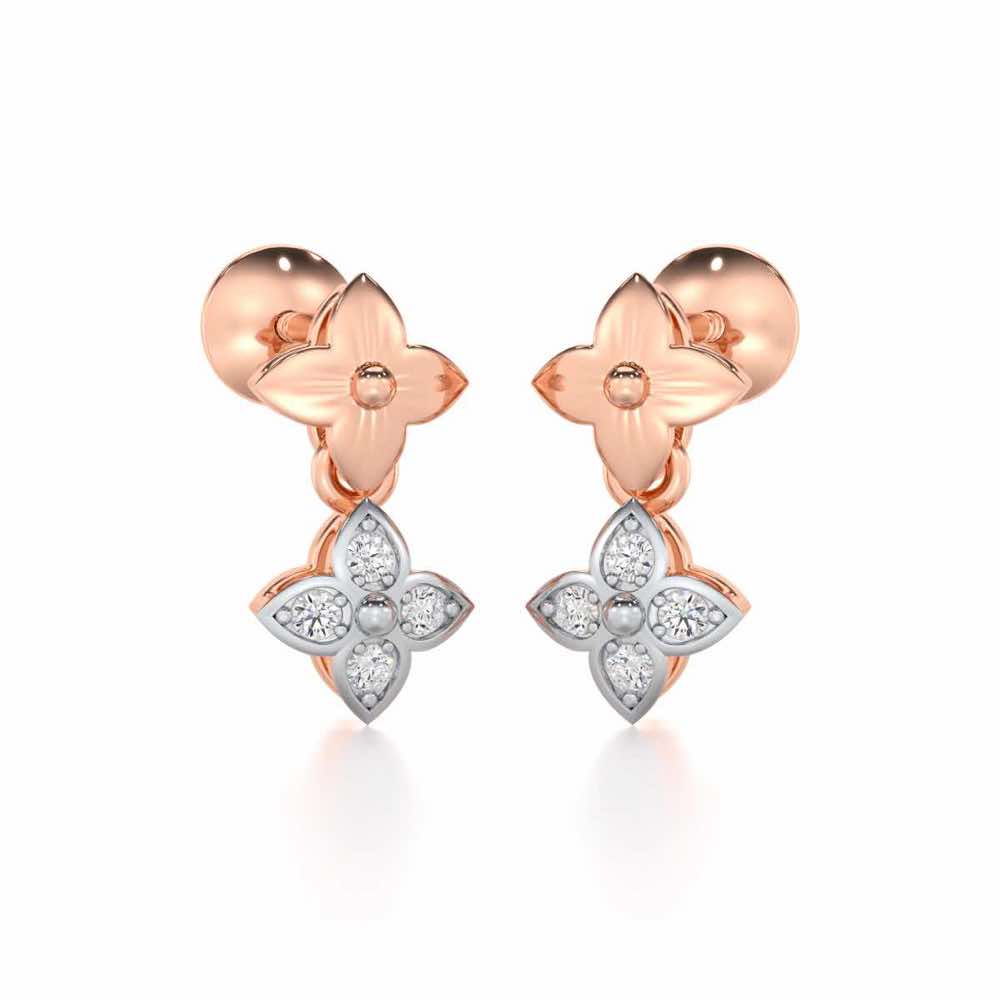 Imperial Whisper Silver Earrings - Rose Gold - Image 2