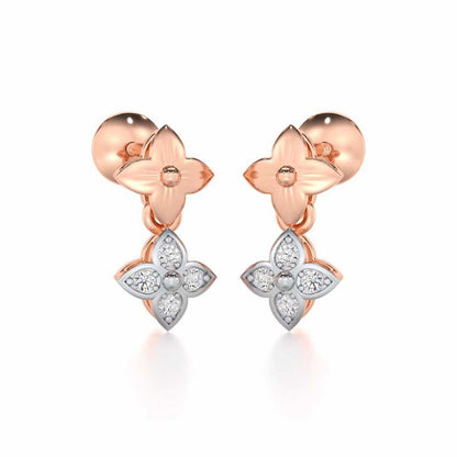 Imperial Whisper Silver Earrings - Rose Gold - Image 2