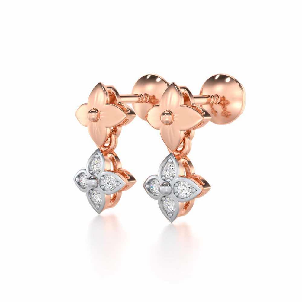 Imperial Whisper Silver Earrings - Rose Gold - Image 3