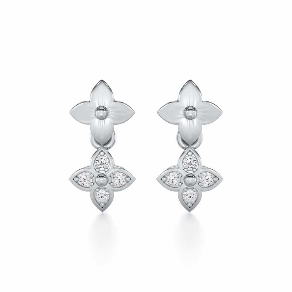 Imperial Whisper Silver Earrings - White Gold - Image 1