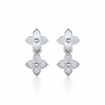 Imperial Whisper Silver Earrings - White Gold - Image 1
