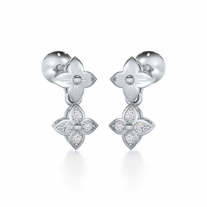 Imperial Whisper Silver Earrings - White Gold - Image 2