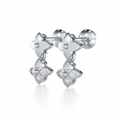 Imperial Whisper Silver Earrings - White Gold - Image 3