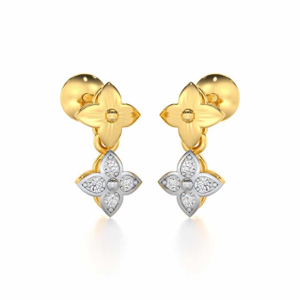 Imperial Whisper Silver Earrings - Yellow Gold - Image 2