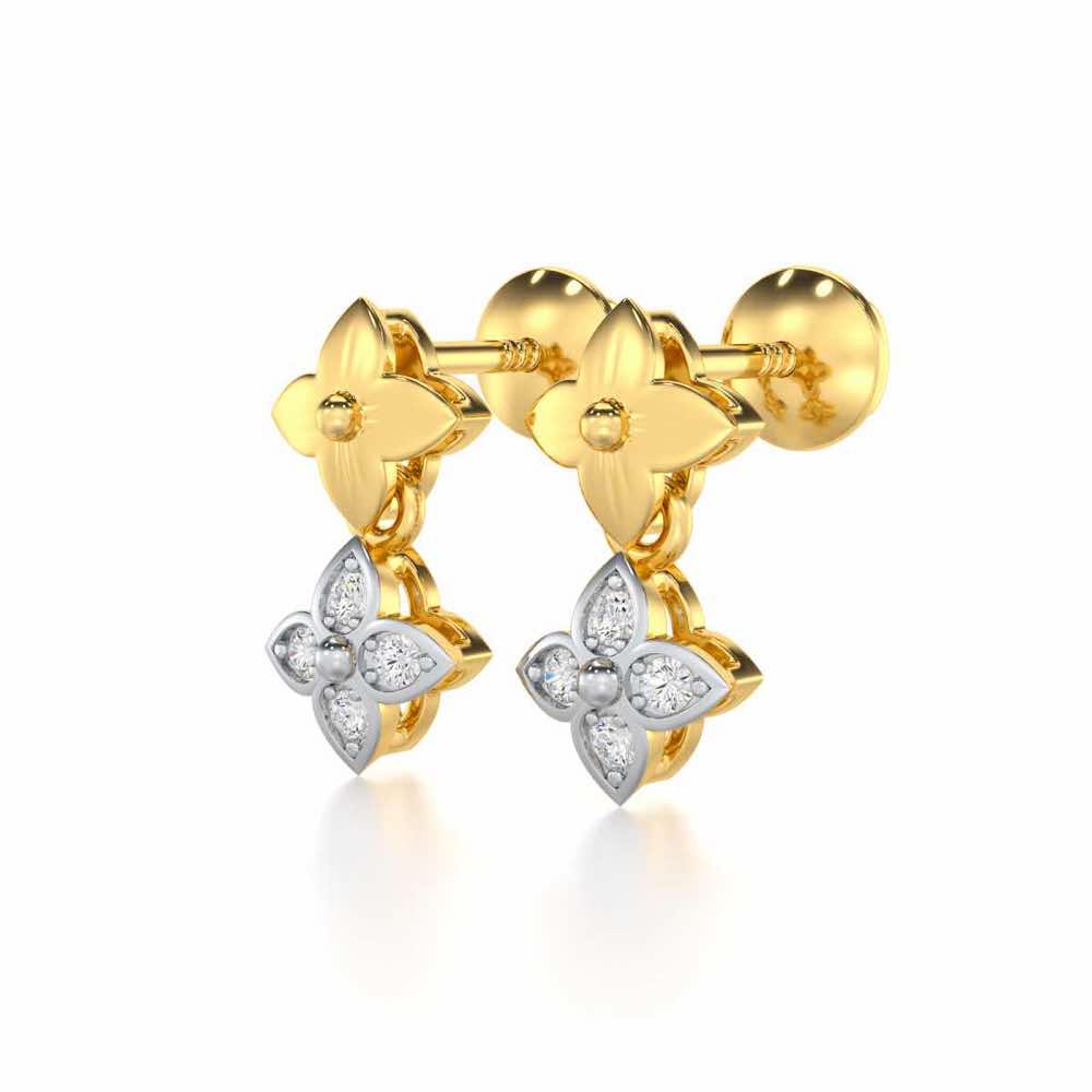 Imperial Whisper Silver Earrings - Yellow Gold - Image 3