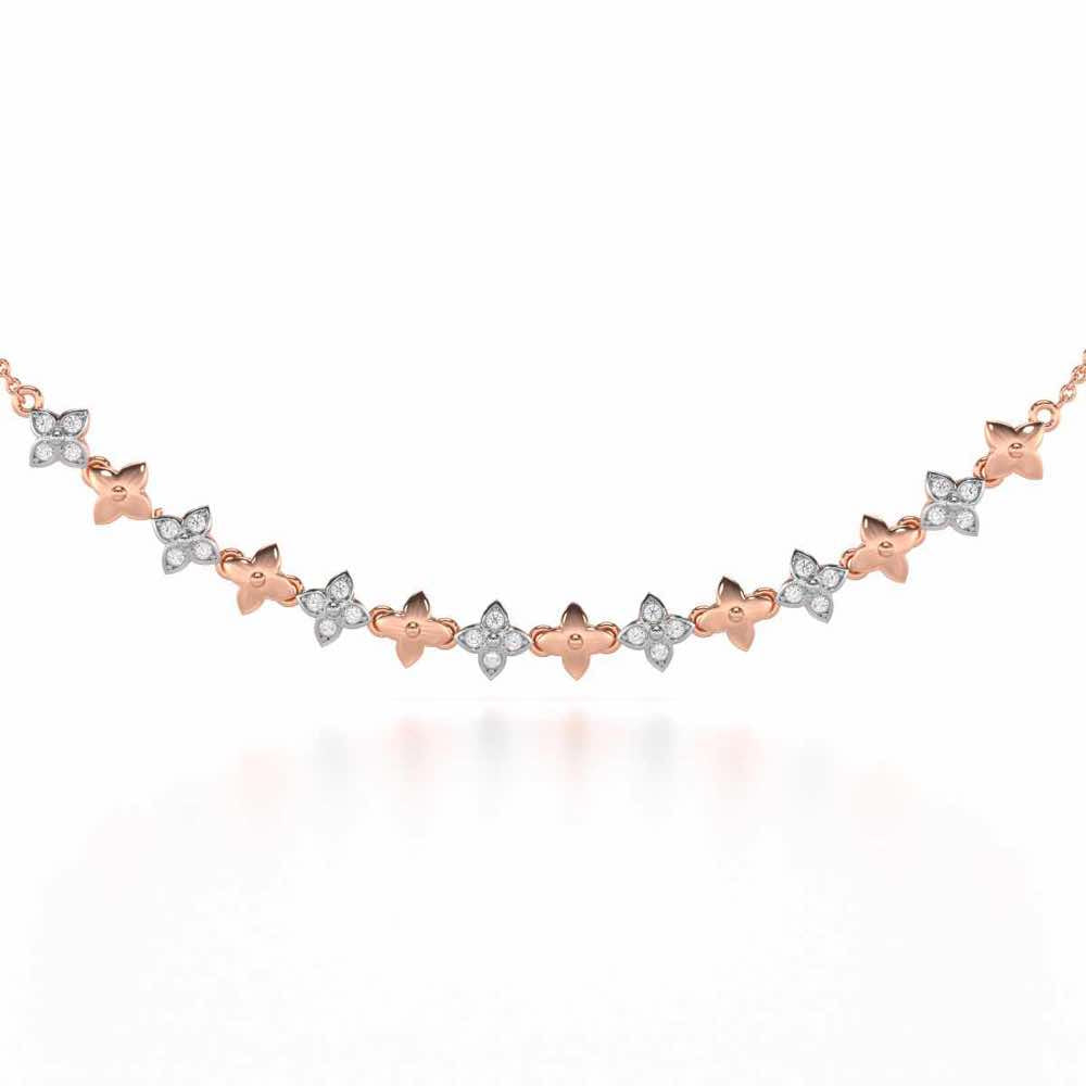 Imperial Whisper Silver Necklace - Rose Gold - Image 1