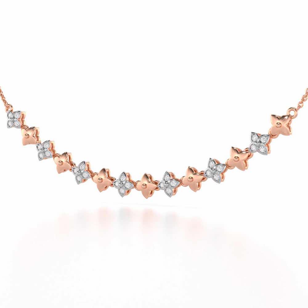 Imperial Whisper Silver Necklace - Rose Gold - Image 3