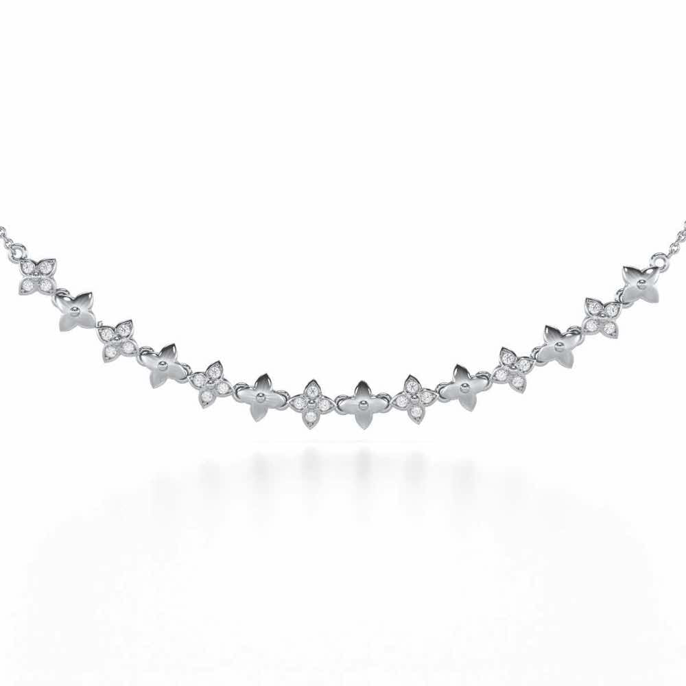 Imperial Whisper Silver Necklace - White Gold - Image 1