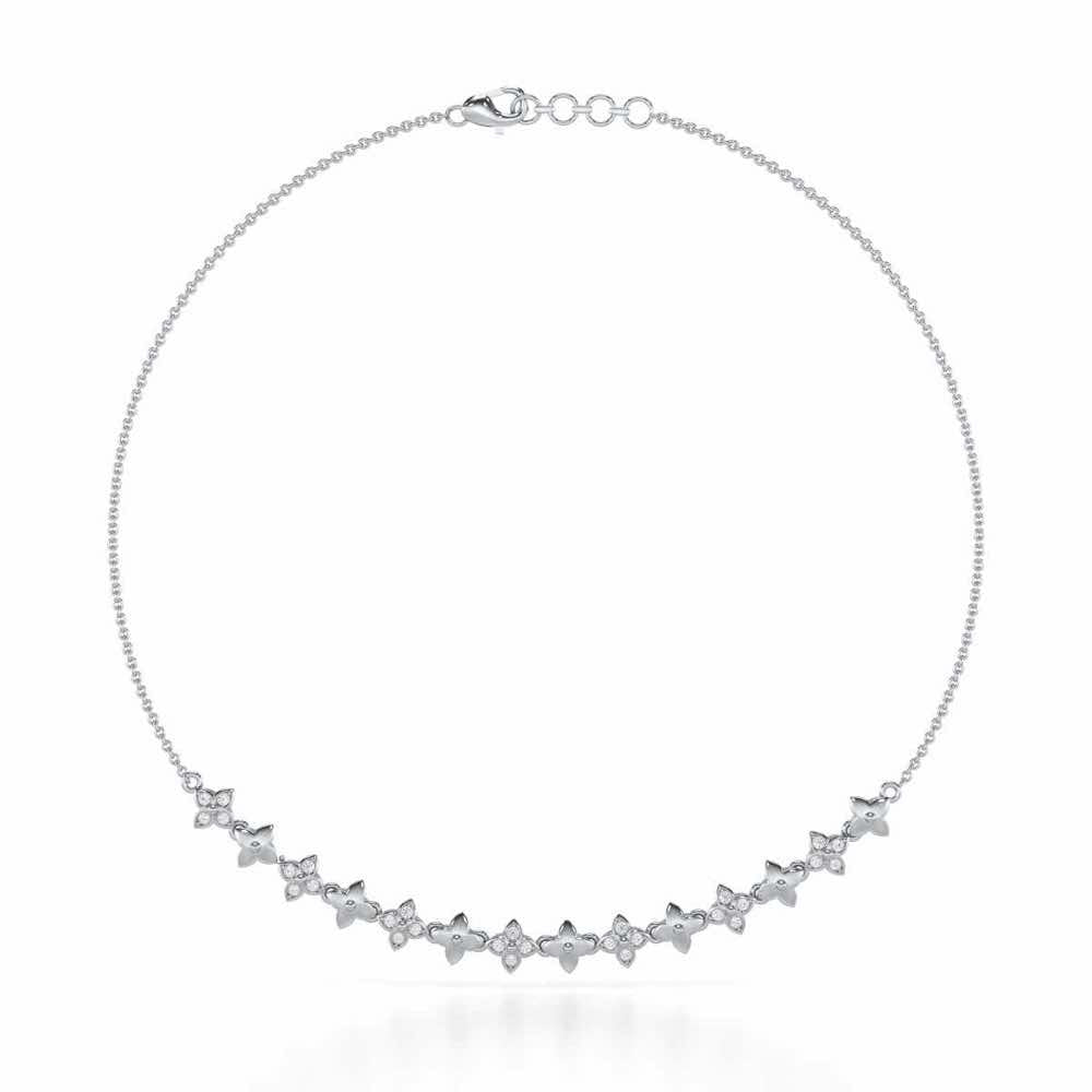 Imperial Whisper Silver Necklace - White Gold - Image 2