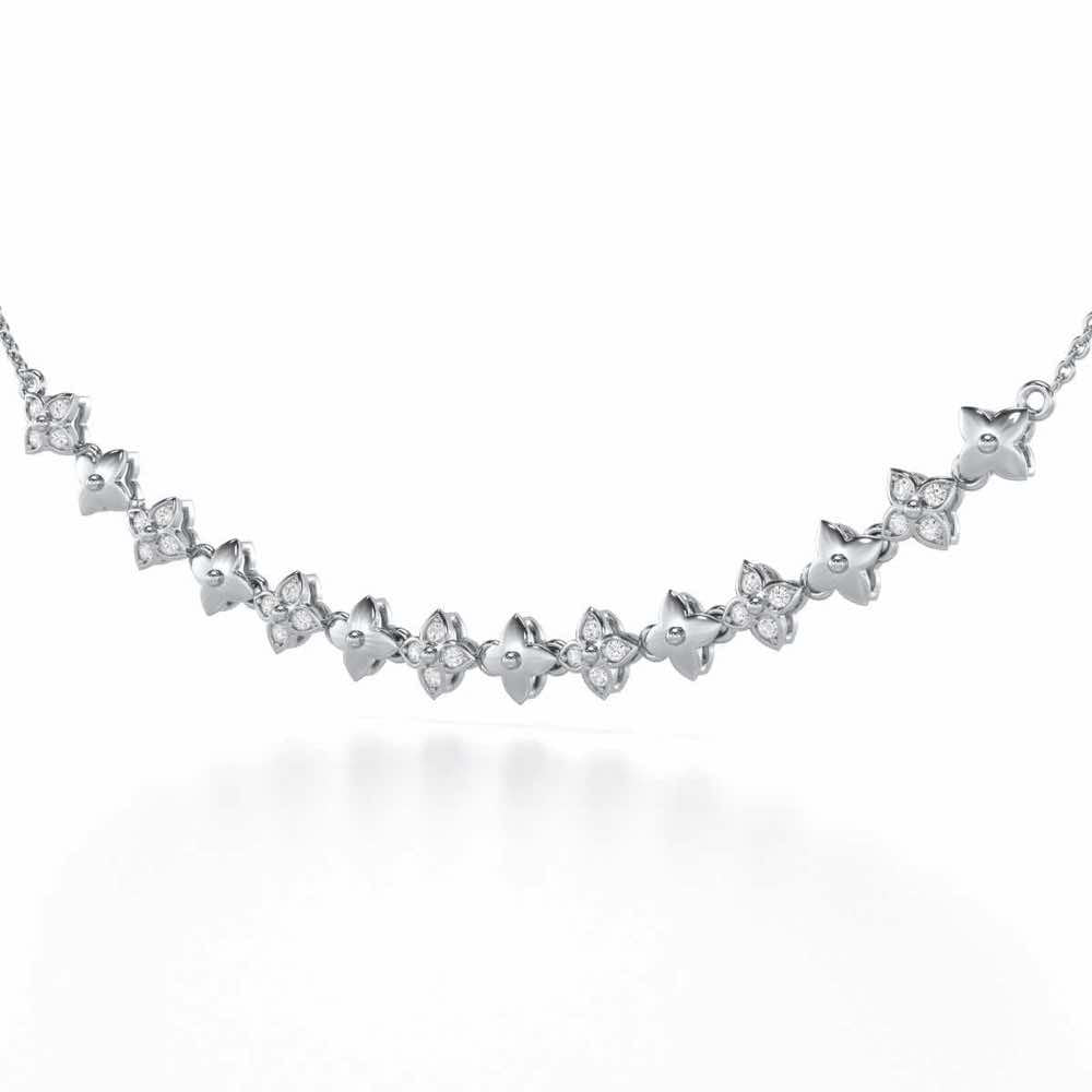 Imperial Whisper Silver Necklace - White Gold - Image 3