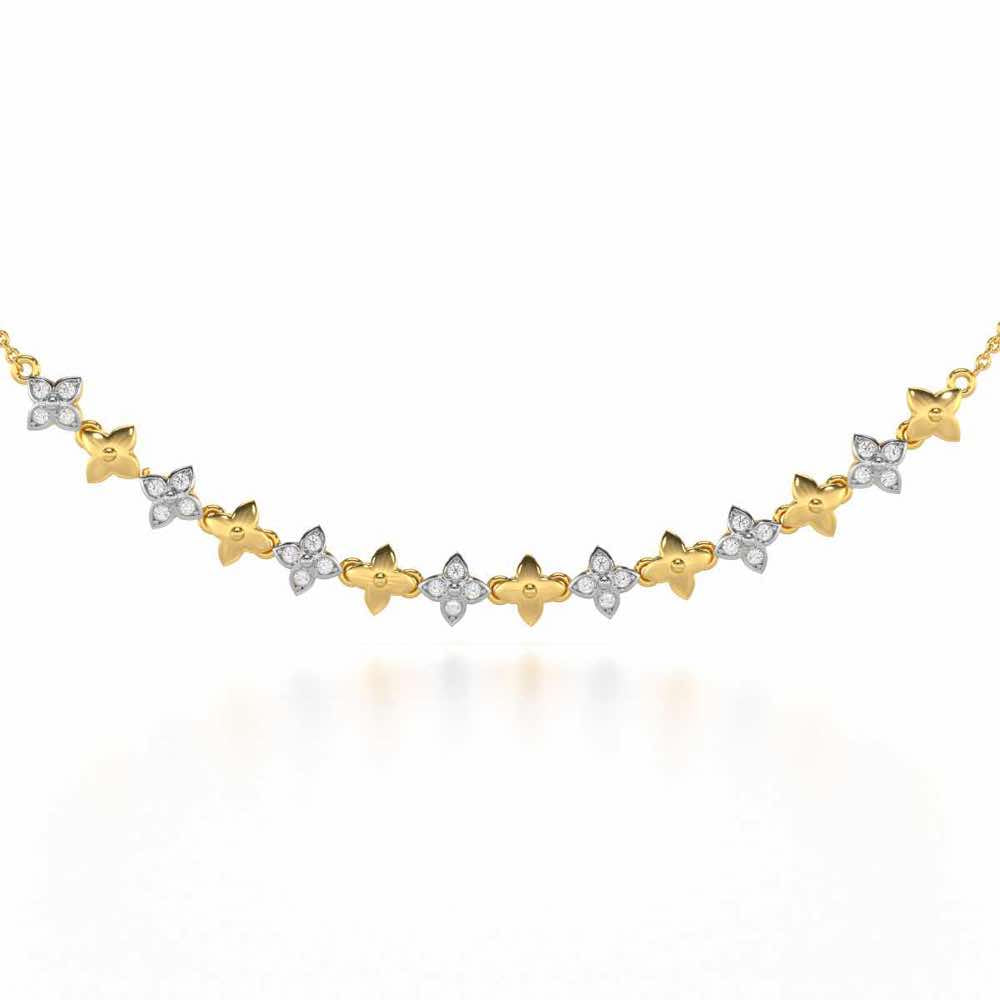 Imperial Whisper Silver Necklace - Yellow Gold - Image 1