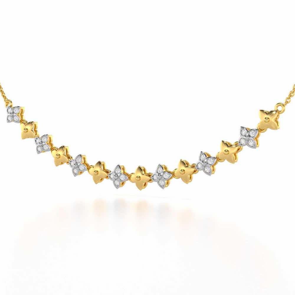 Imperial Whisper Silver Necklace - Yellow Gold - Image 3